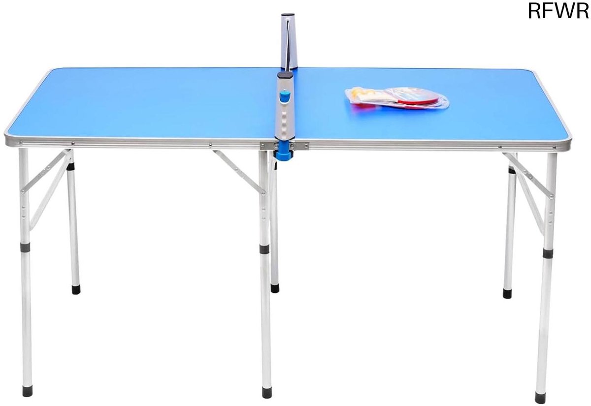 RFWR® Inklapbare mini-tafeltennistafel voor binnen en buiten - Compleet met batjes en ballen