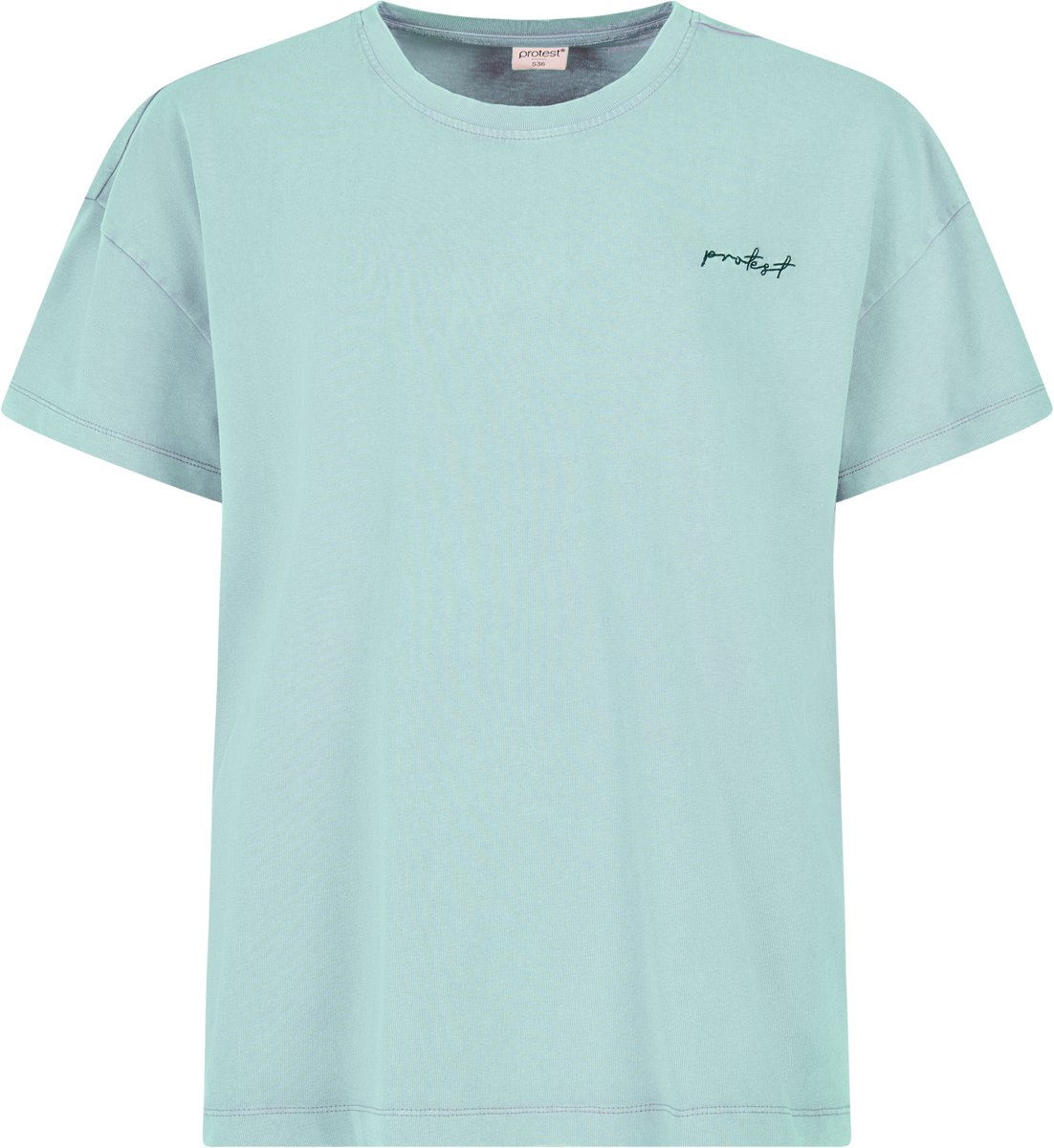 Protest Prtloretta T shirt Dames Korte mouwen Ronde hals Relaxed fit Blauw