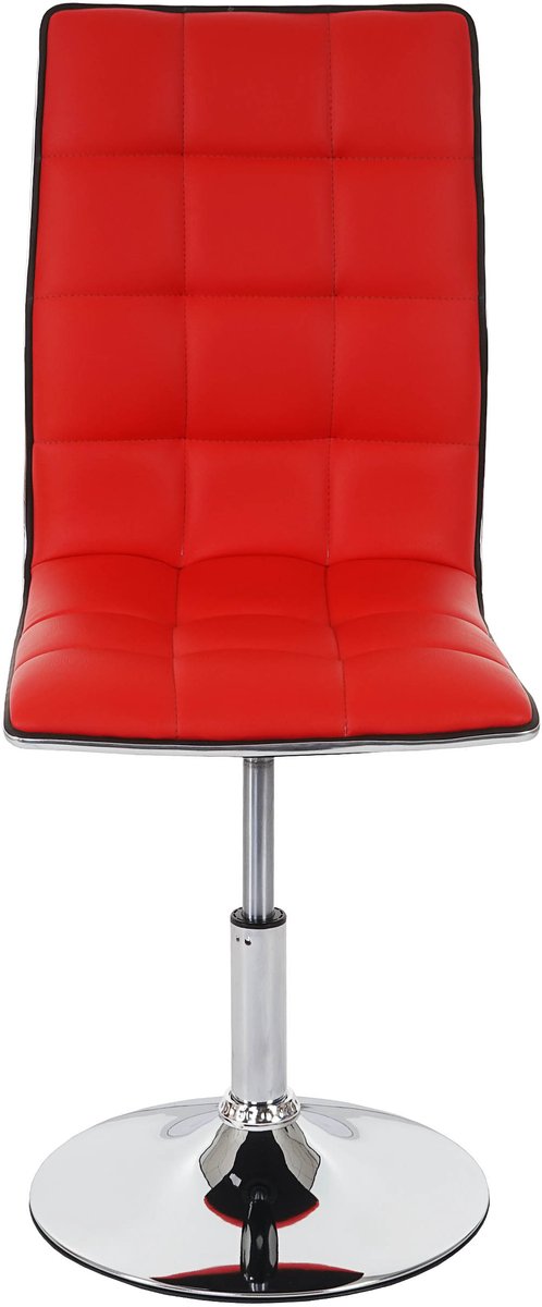 MCW Set van 2 eetkamerstoelen MCW-C41, keukenstoel, in hoogte verstelbaar en draaibaar, kunstleer, MVG-gecertificeerd ~ rood