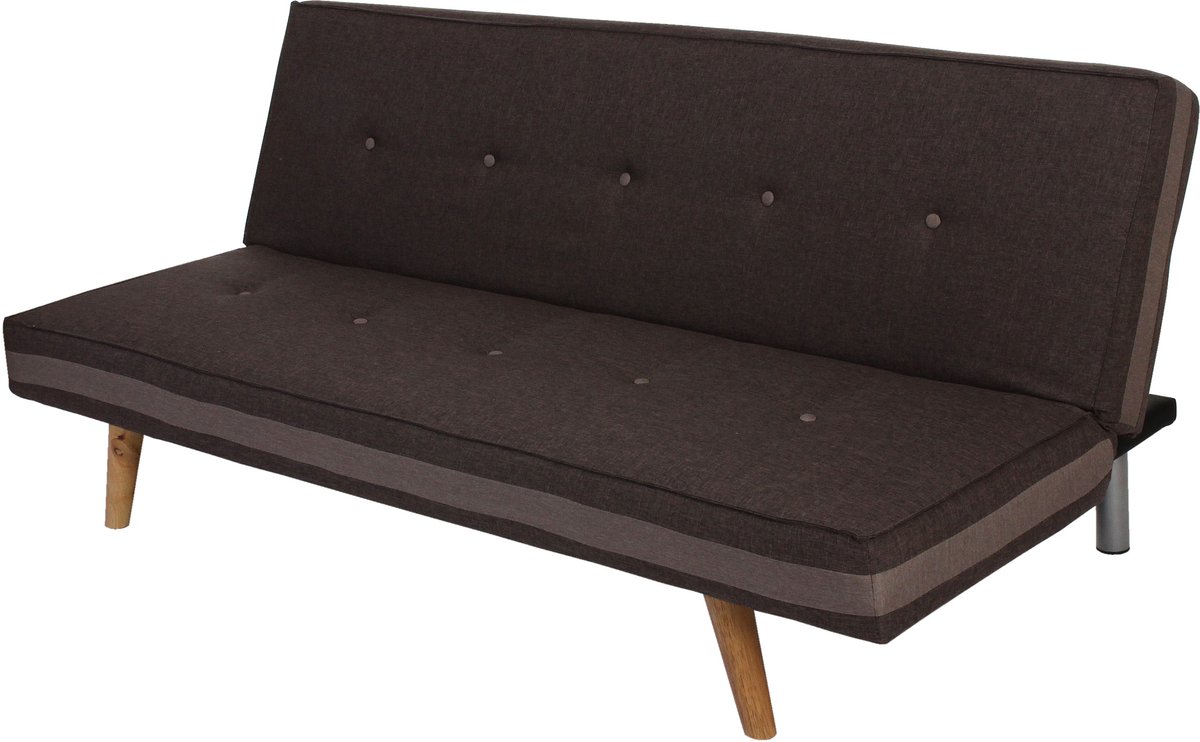 MCW 3-zits bank Herstal, slaapbank logeerbed slaapbank 177cm ~ textiel, bruin