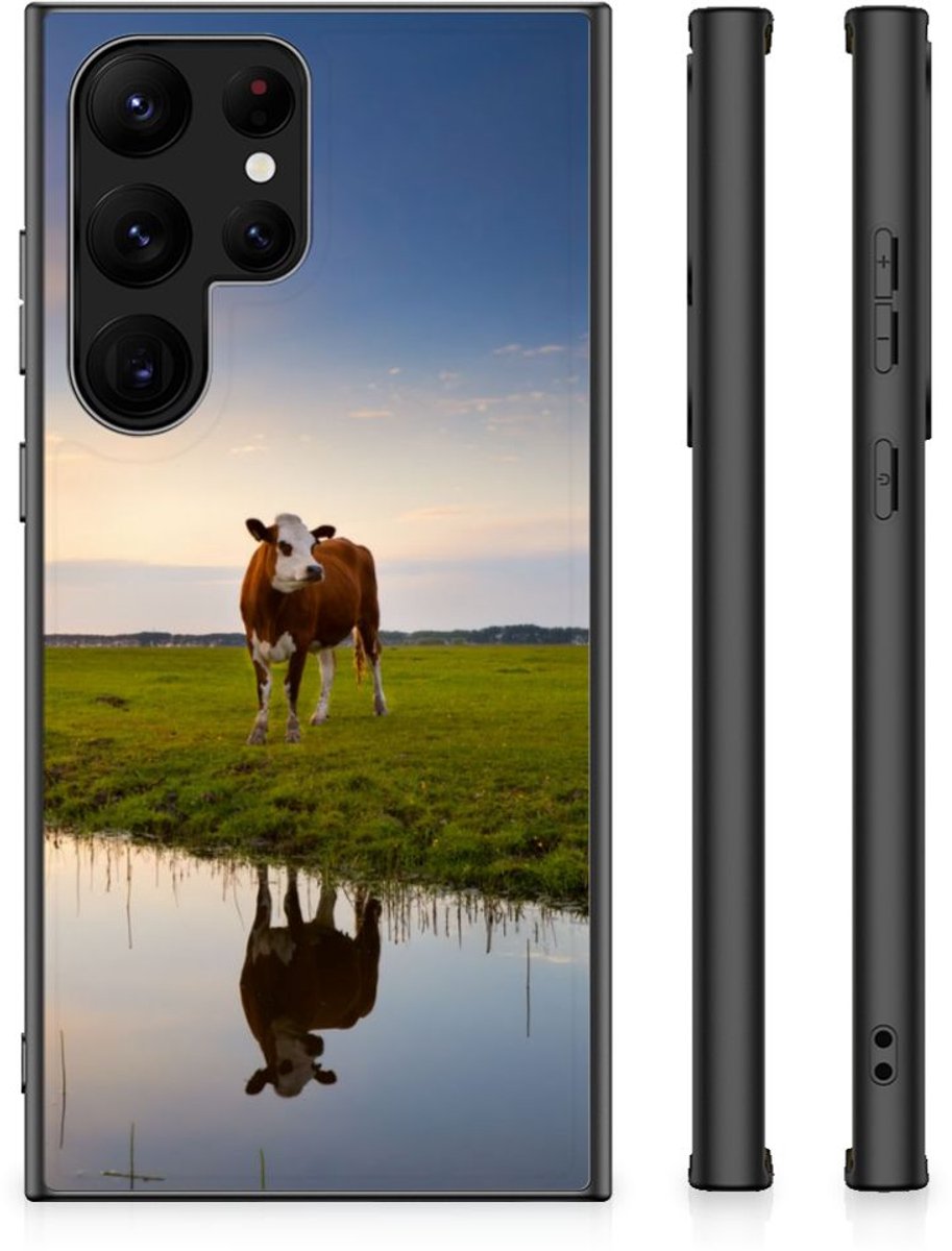 Samsung Galaxy S23 Ultra Dierenprint Telefoonhoesje Koe