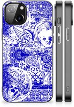 Telefoonhoesje Apple iPhone 13 | iPhone 14 Angel Skull Blauw