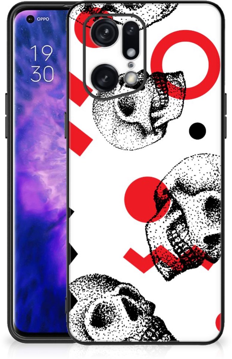 Telefoonhoesje OPPO Find X5 Pro Skull Red