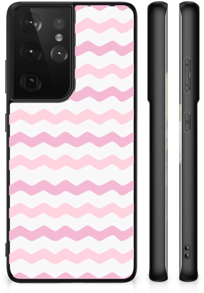 Samsung Galaxy S21 Ultra Back Case Waves Roze