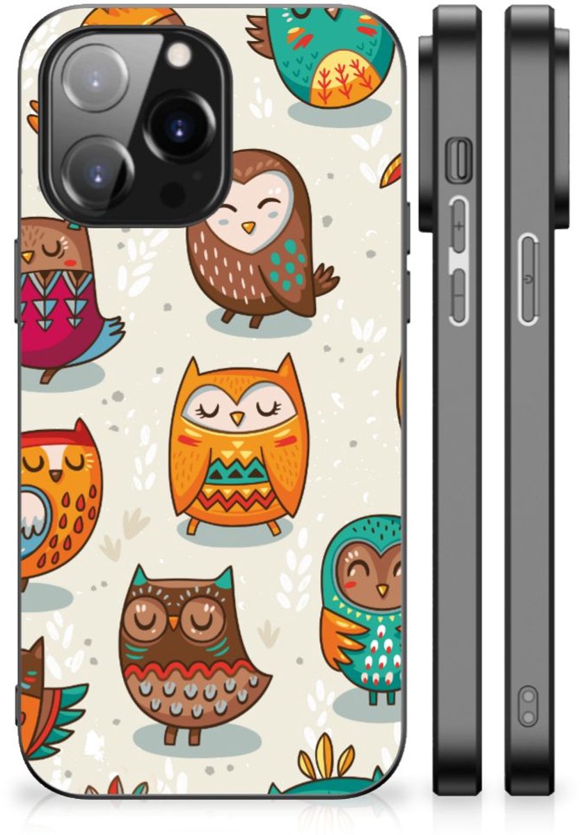 iPhone 14 Pro Max Dierenprint Telefoonhoesje Vrolijke Uilen