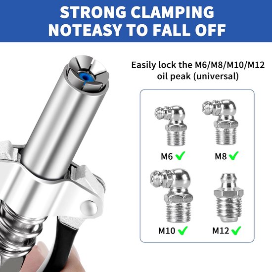 Grease press nozzle with 30 cm hose for all types of grease presses van Pressol — afbeelding 2