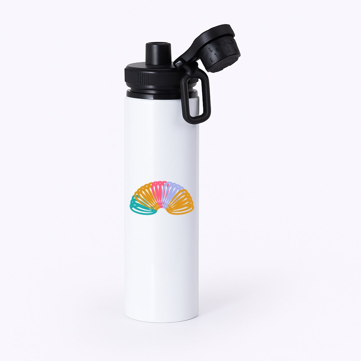 Hacebo® - springveer waterfles met draaidop zwart - Kind - kinderen - Speelgoed - regenboog - water fles - 850ML