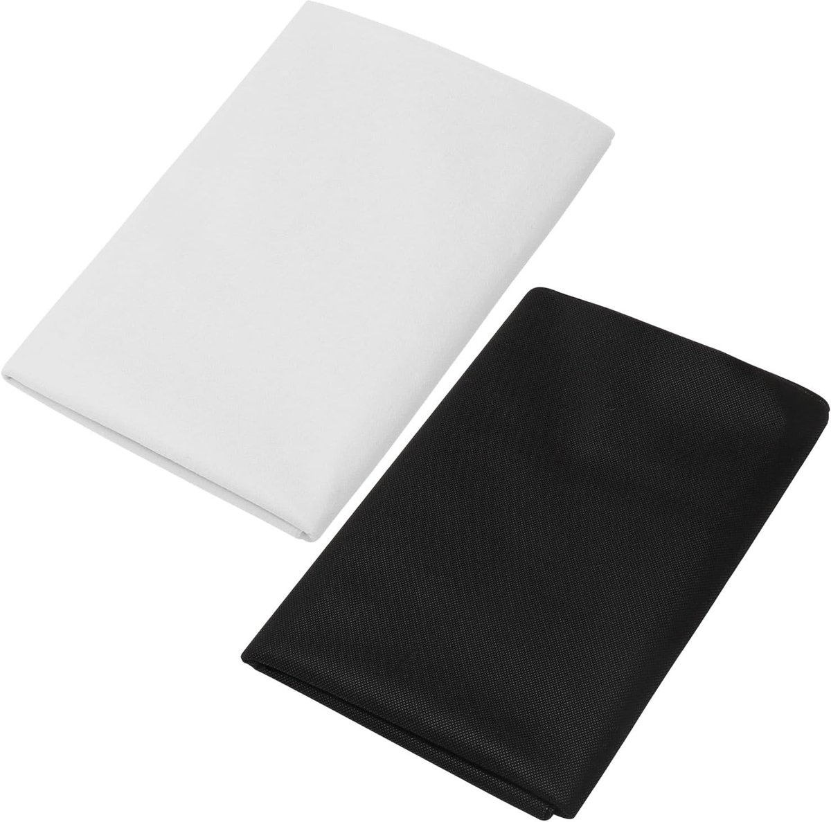 Pack van 2 strijkvlies - 100 x 200 cm - non-woven stof - snijstof voor naaien en ambachten - strijkinleg voor strijken - vouwen - naaiwerk - verstevigde kleding (zwart en wit)