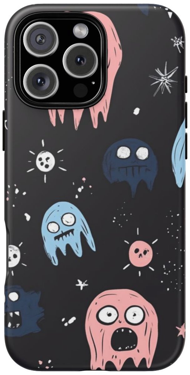 Schattige Horror-Spookjes Patroon – Telefoonhoesje Geschikt voor iPhone 16 Pro Max