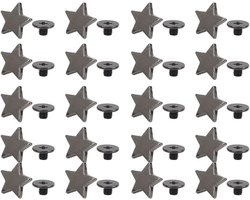 20pcs star shape rivet, star stud button star rivets press studs diy clothes shoes decoration with screws(Black metal color)Rivet pliers