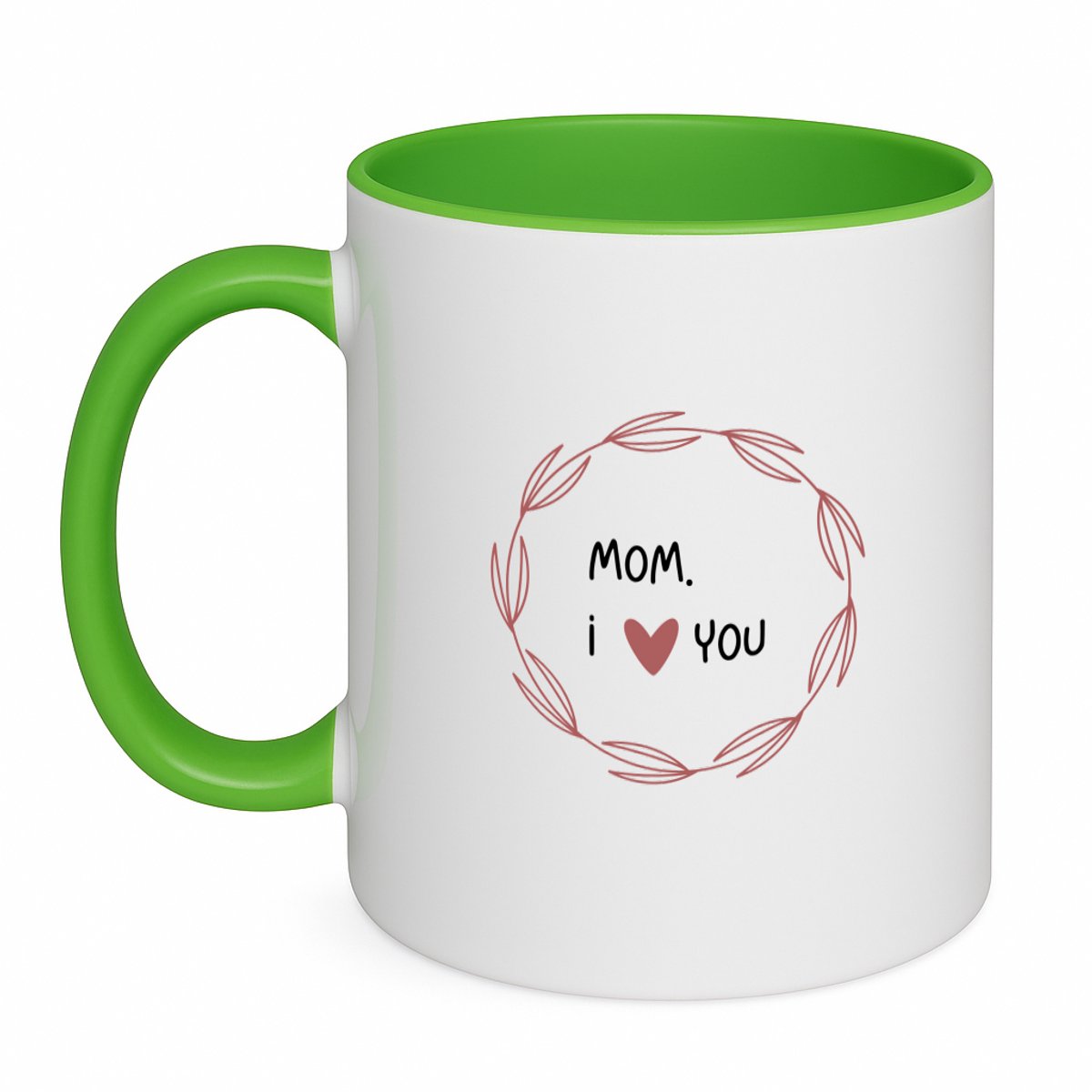 Hacebo® - mom I love you koffiebeker groen - de liefste moeder - thee mok - koffie beker - Moeder cadeautjes - moederdag - verjaardagscadeau - verjaardag - cadeau - geschenk - kado - gift - moeder artikelen - koffiemok - 350 ML inhoud