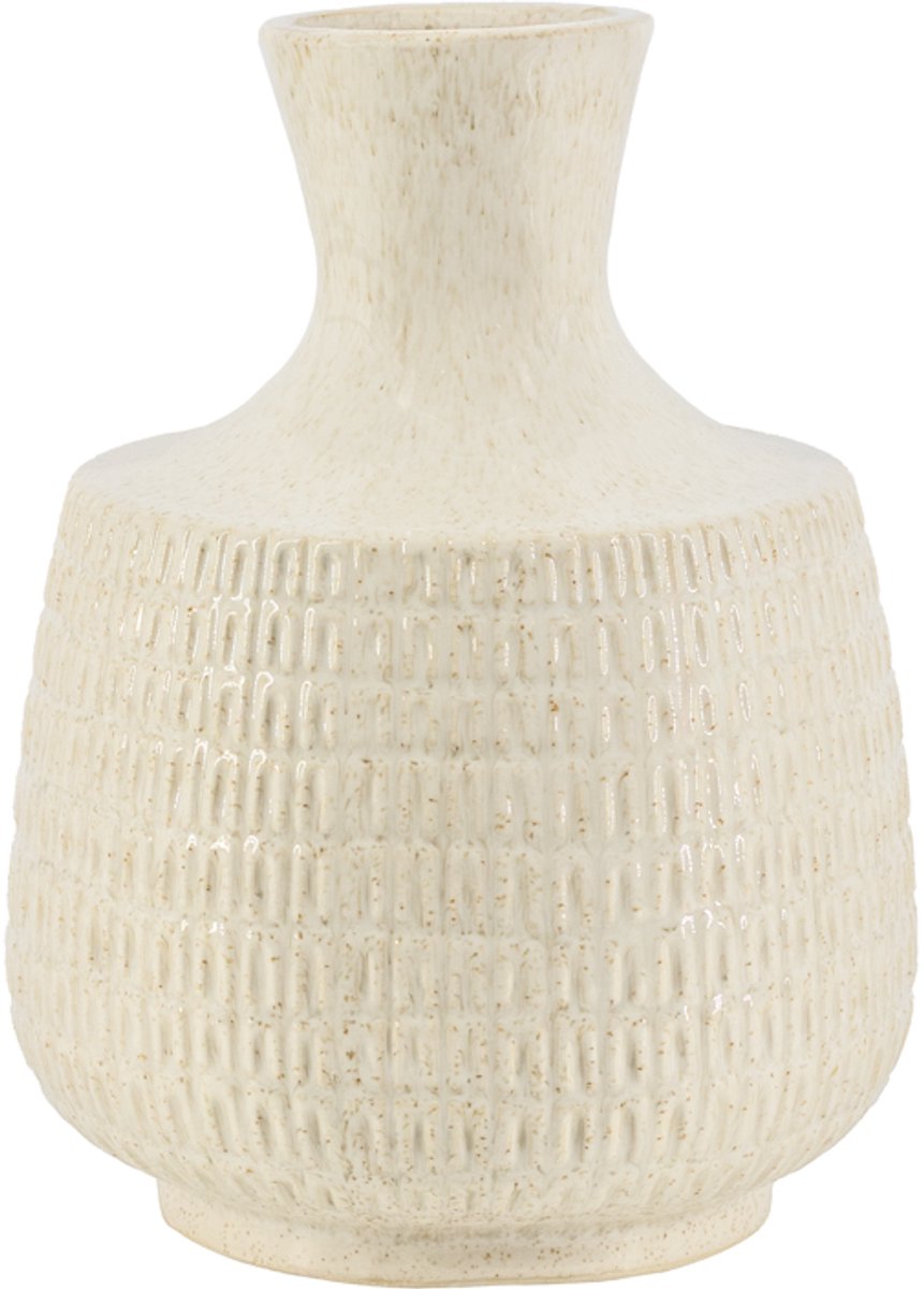 homebound by ky Aardewerk vaas souk beige | bloemenvaas | 19x19x25,5cm Off-white
