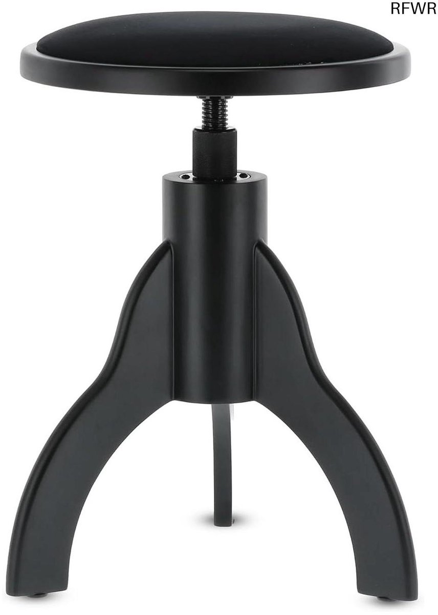 RFWR® Pianostoel Ronde Zitting 35 cm – Verstelbaar, Mat Zwart