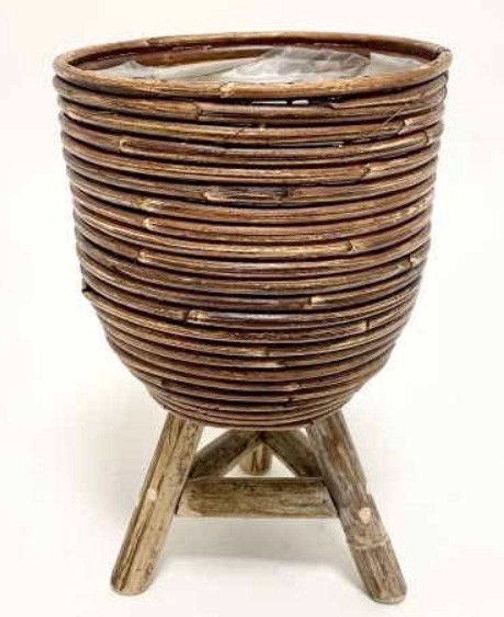 Van der Leeden Mandwerk BV bloempot rotan d20h33cm bronze