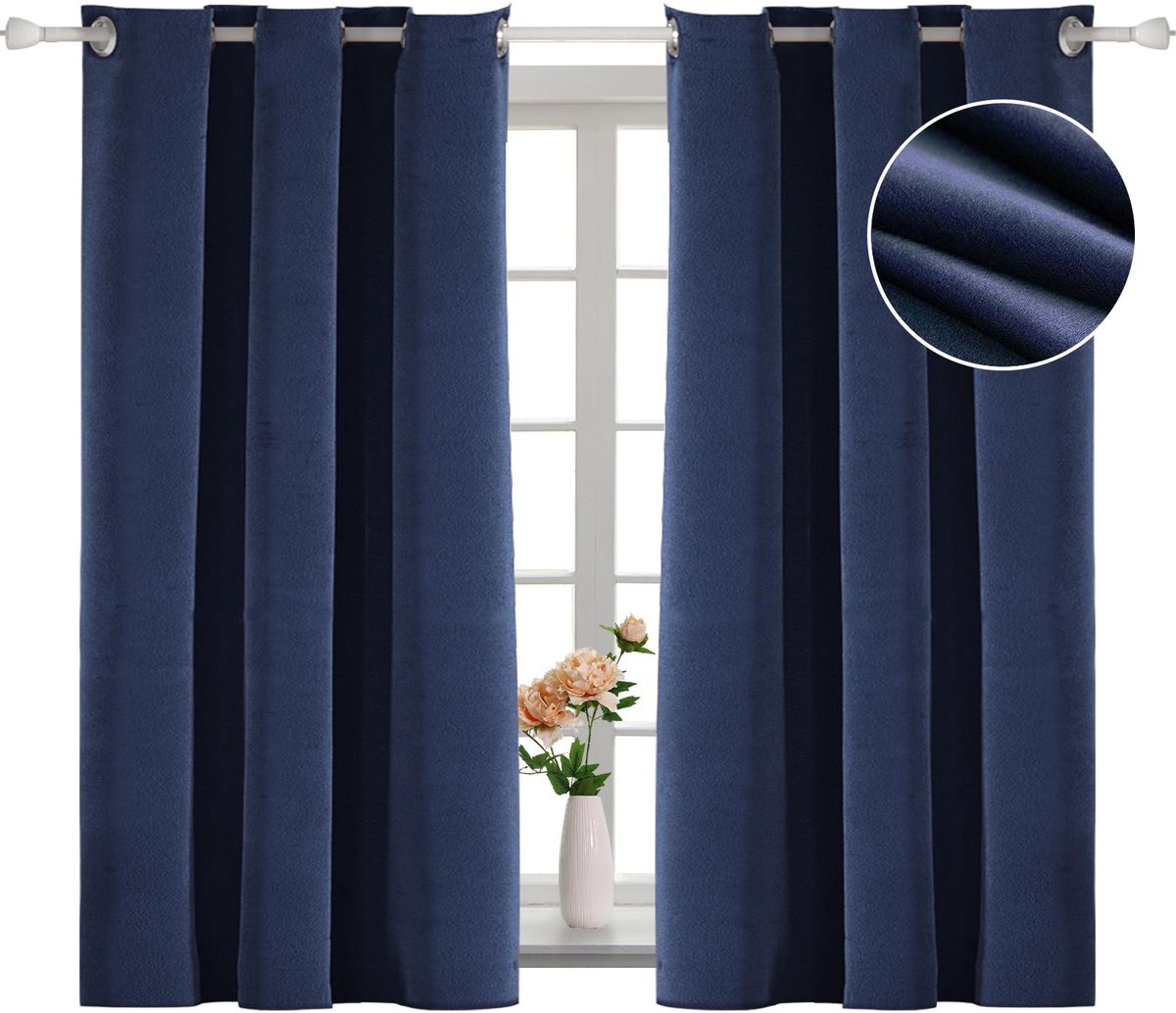 Azomor® Set van 2 fluwelen verduisteringsgordijnen voor optimale privacy en comfort