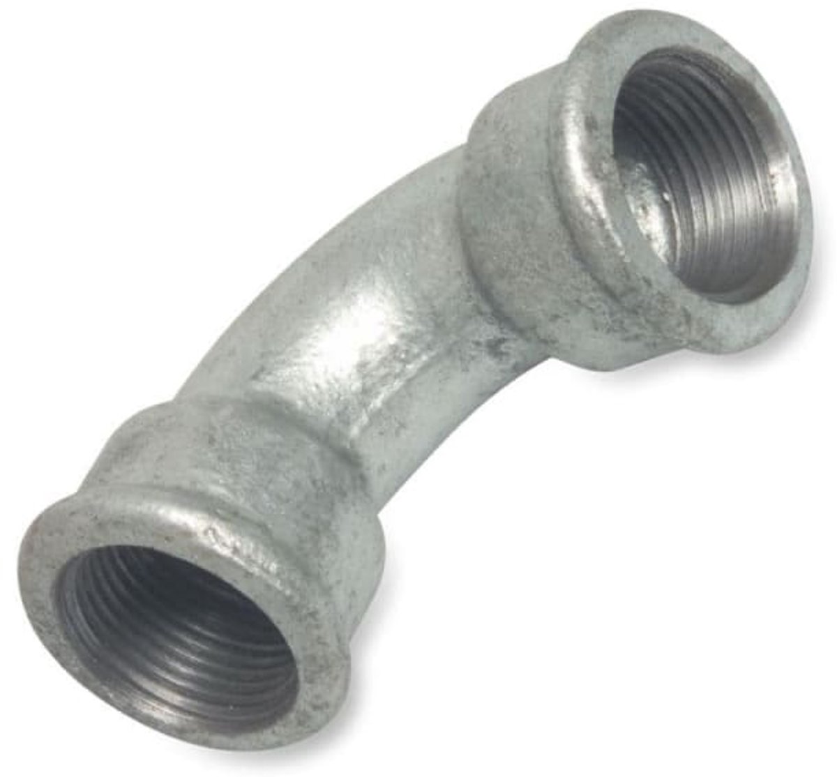 Tempergietfitting 1/2 inch, Boog 90 graden - Draadfitting