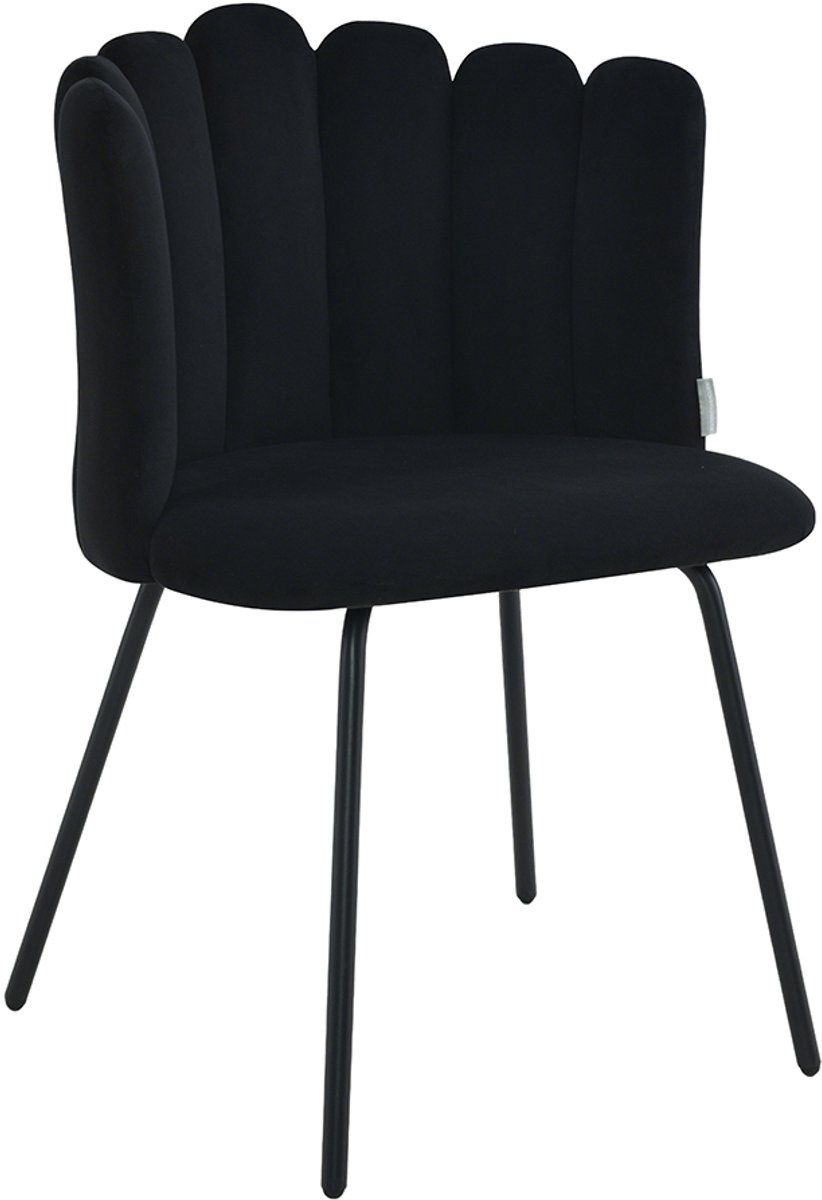 Milton & Oldbrook Velvet Eetkamerstoel Julfa Zwart