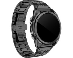 Strap-it Quickfit 22mm stalen RVS bandje - geschikt voor Garmin Fenix 5 (Plus) / 6 (Pro) / 7 (Pro - Sapphire - Solar) / Fenix 8 - 47mm / E / Instinct 1-2 / Epix Pro (Gen 2) - 47mm / Forerunner 970 / 965 / 955 / 945 / 935 / 745 (zwart)