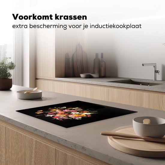 KitchenYeah® Inductie beschermer 60x52 cm - Bloemen - Boeket - Kleurrijk - Kookplaataccessoires - Afdekplaat voor kookplaat - Inductiebeschermer - Inductiemat - Inductieplaat mat - Keuken decoratie