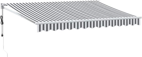 vidaXL - Auvent - extensible - 3,5x2,5 - m - tissu - et - aluminium - anthracite - et - blanc