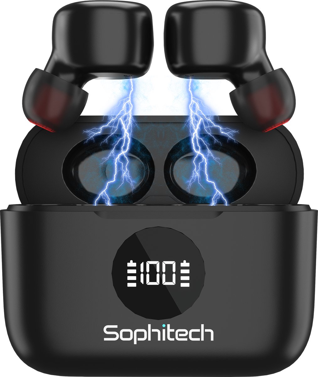 SophiBuds Draadloze Oordopjes Bluetooth – Oortjes draadloos – Oordopjes draadloos – Draadloze oortjes bluetooth – Noise cancelling ENC – Universeel – BT 5.4 – Zwart