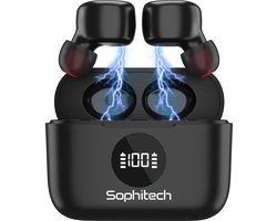 SophiBuds Draadloze Oordopjes Bluetooth – Oortjes draadloos – Oordopjes draadloos – Draadloze oortjes bluetooth – Noise cancelling ENC – Universeel – BT 5.4 – Zwart
