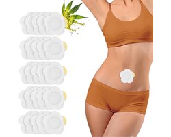 COMNICO 20 stuks ricinusolie wikkeldoeken zelfklevende ricinusolieverpakkingen van katoen met bloemenpatroon voor de navel 7 x 7 cm tegen olielekken voor vrouwen en mannen (zonder olie) (wit)