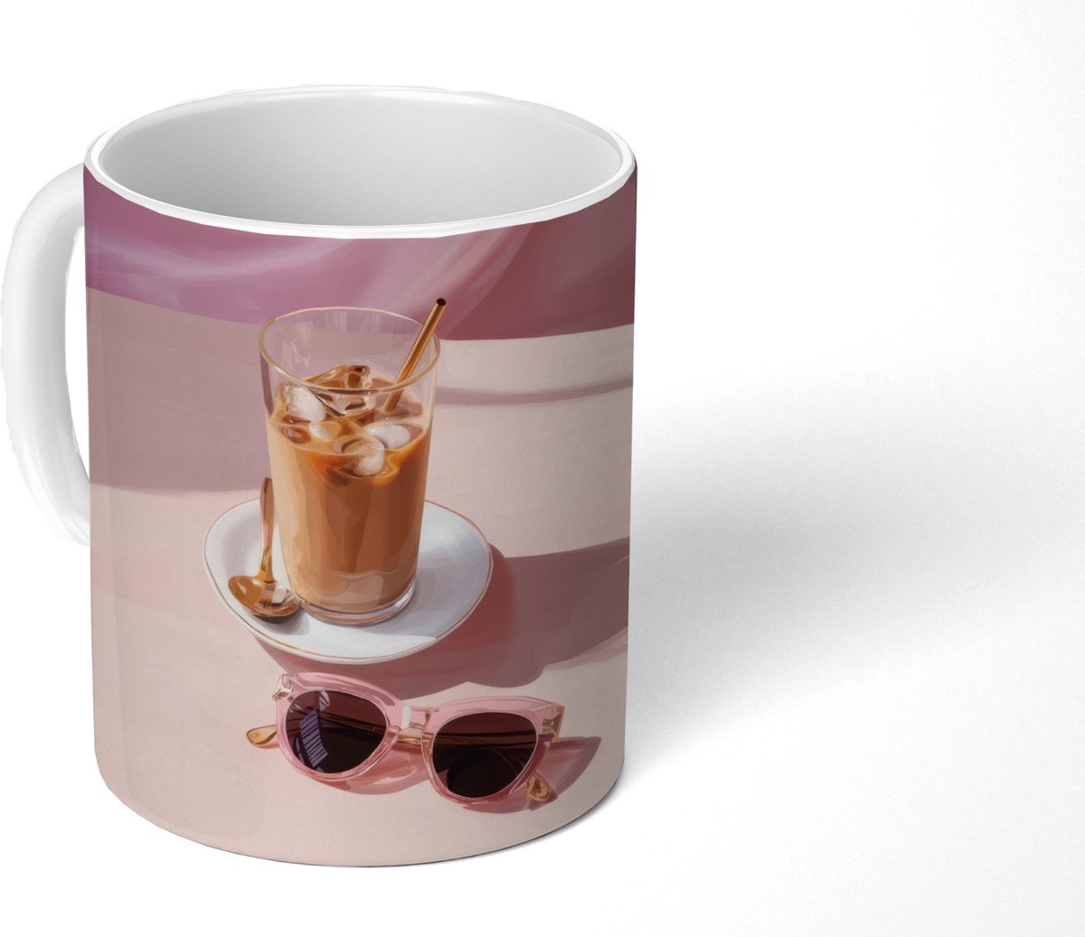 Mok - Koffiemok - Ijskoffie - Zonnebril - Goud - Mokken - 350 ML - Beker - Koffiemokken - Theemok