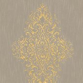 Papier peint baroque Profhome 319453-GU papier peint textile légèrement texturé de style baroque beige mat or 5,33 m2