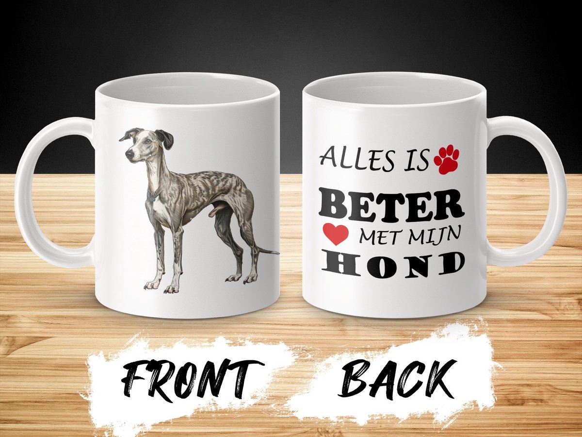 Mok Whippet Alles is beter met mijn hond - dog - doglover
