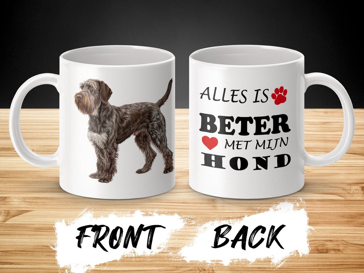 Mok Wirehaired Pointing Griffon Alles is beter met mijn hond - dog - doglover