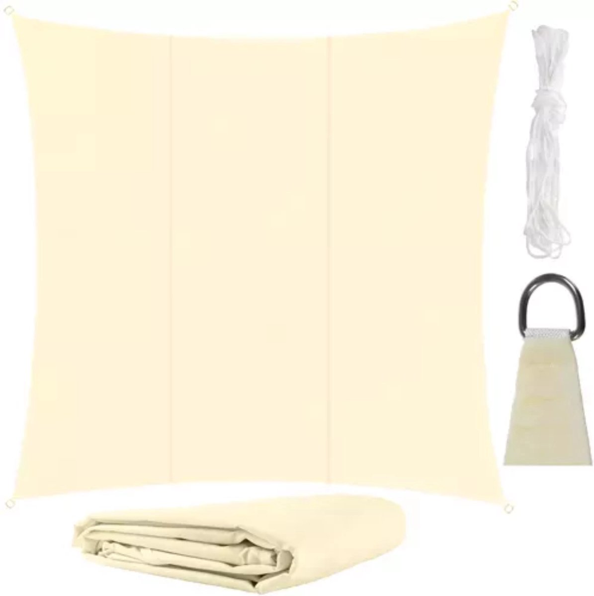 Gardlov Beige Zonneschermzeil 3.6x3.6m - Uitstekende Zonbescherming en Stijl