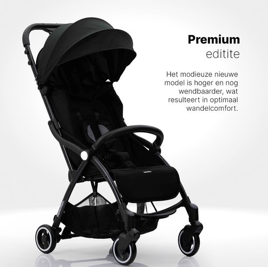 Hamilton by Yoop X1 Plus Buggy - MagicFold - Tot 22 kg - Premium Wandelwagen - Inklapbare Plooibuggy - Verlengde Zonnekap - Zwart