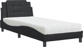 vidaXL-Bed-met-matras-kunstleer-zwart-100x200-cm