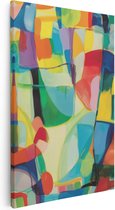 Artaza Canvas Schilderij Abstract Kunstwerk met Kleurrijke Vormen - 20x30 - Klein - Foto Op Canvas - Canvas Print