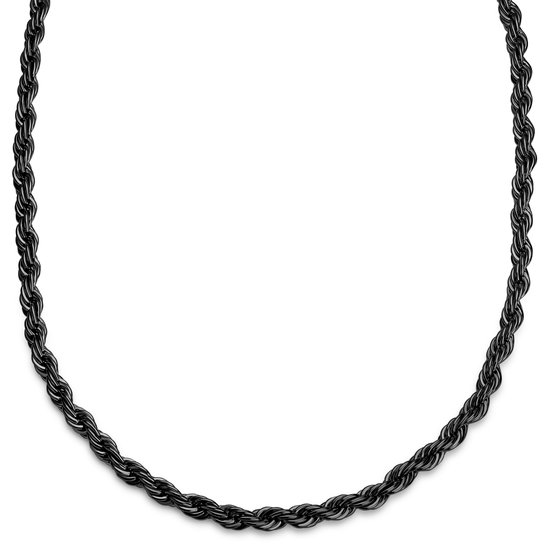 Essentials | 8 mm Gunmetal Zwarte Ketting met Gedraaide Schakels