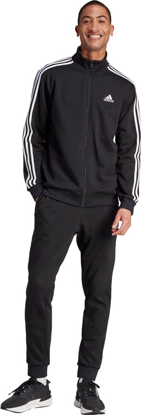 adidas Sportswear Basic 3-Stripes Fleece Trainingspak - Heren - Zwart- 2XL