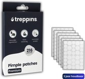 Treppins® Pimple Patches Premium – 216 patches – 2 Verschillende maten – Binnen 8 uur resultaat - Mee eters verwijderen – Acne patch – Puisten verwijderaar – Natuurlijke ingrediënten