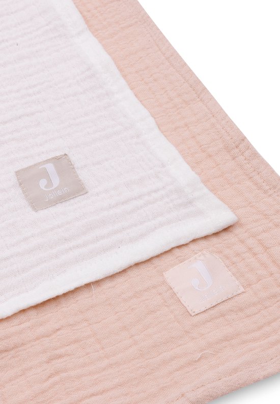 Jollein Hydrofiele Doek Large - 115x115cm - Wild Rose/Ivory - 2pack van Jollein — afbeelding 4