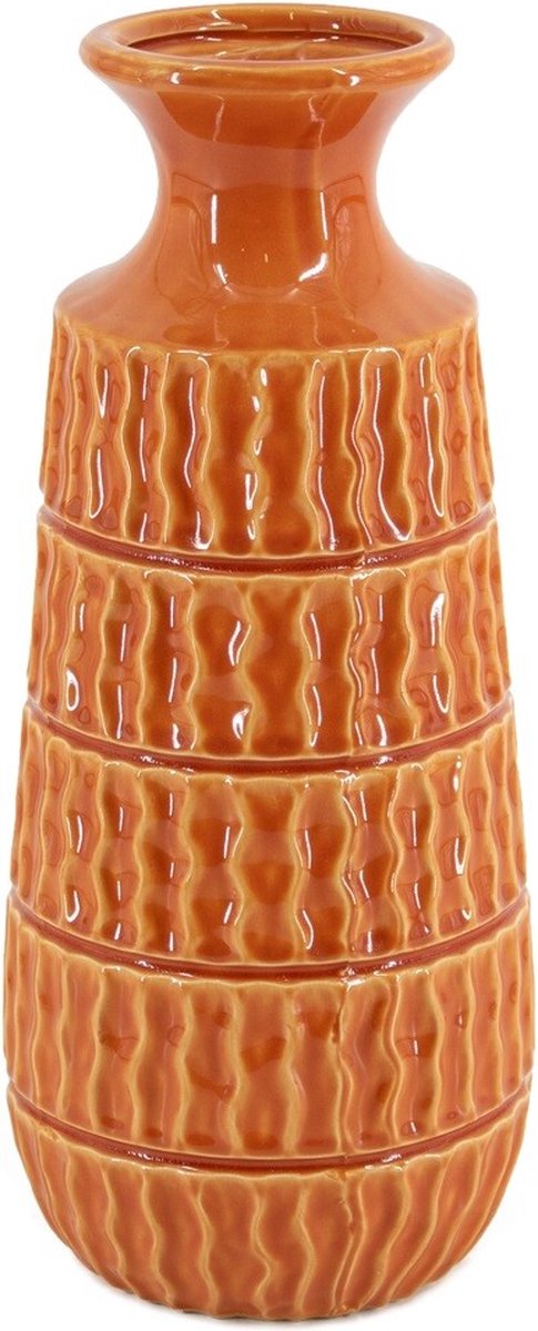 homebound by ky Aardewerk vaas tangerine/oranje | 16x16x38cm | vaas aardewerk