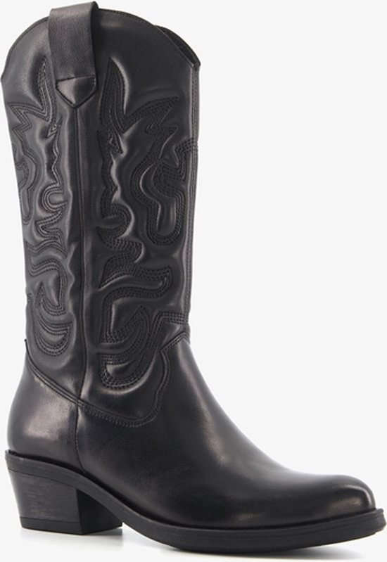 Harper leren dames cowboy western boots zwart