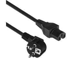 ACT Netsnoer Schuko CEE 7/7 male (haaks) - C15 IEC 60320 zwart 2 m AK5313