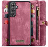 CaseMe 008 2-in-1 Book Case & Back Cover met Portemonnee - Geschikt voor Samsung Galaxy A55 Hoesje - Roze
