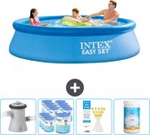 Intex Rond Opblaasbaar Easy Set Zwembad - 305 x 76 cm - Blauw - Inclusief Pomp Filters - Testrips - Chloor