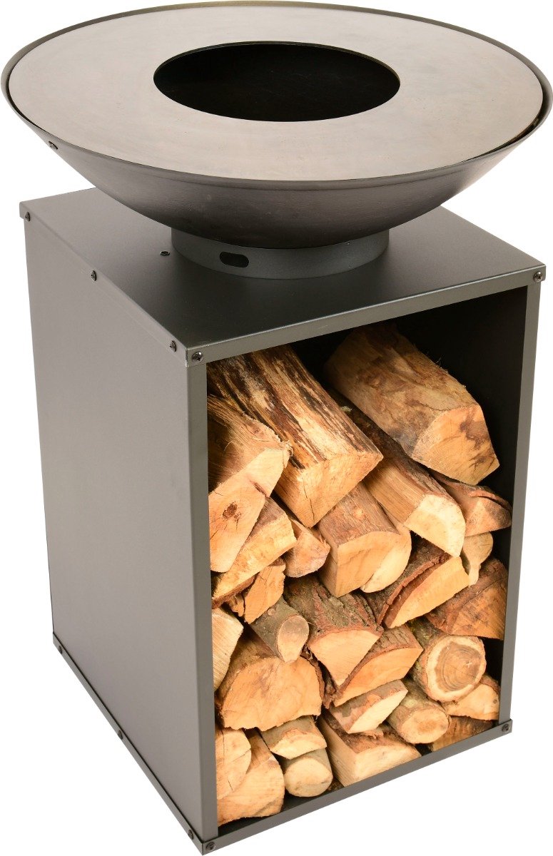 RedFire-Vuurschaal-met-barbecuegrill-ONYX-met-hoes-60-cm