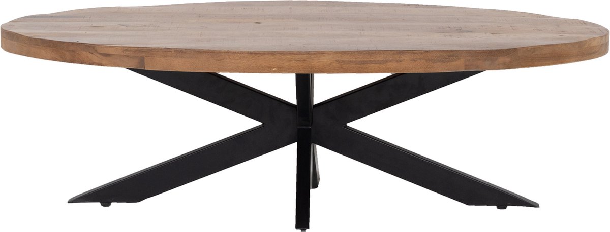 Giga Meubel Salontafel Mansour - Ovaal Bruin Hout - 130x70x40cm