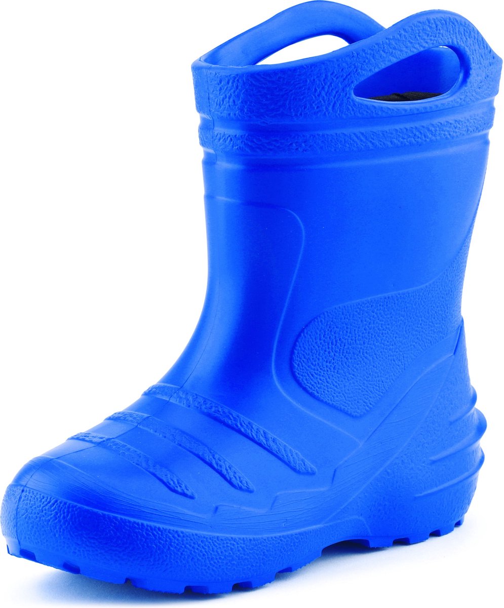 Ladeheid LA-KL-051 Kinder Regenlaarzen - Rubber - met Binnenschoen en Grepen - Waterdicht - EVA - Wasbare Binnenschoen – Blauw – 23