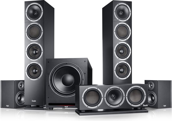 Teufel THEATER 500 Surround 5.1-Set - Suround set met 1x actieve subwoofer - 1x centerspeaker en 2x dipool - Tot 80 m² - zwart