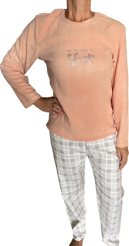 Cocodream/outfitter-dames katoenen pyjama PEACH AMBER-XL