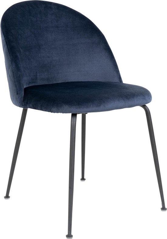 Eetkamerstoel Velvet Blauw - Zithoogte 46cm - 52x51x78cm